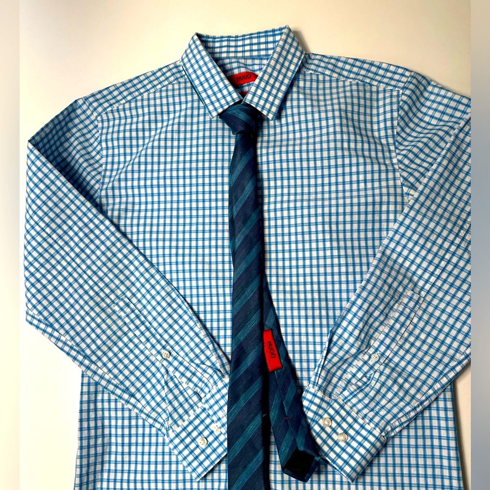 Hugo Boss Red Checkered dress shirt